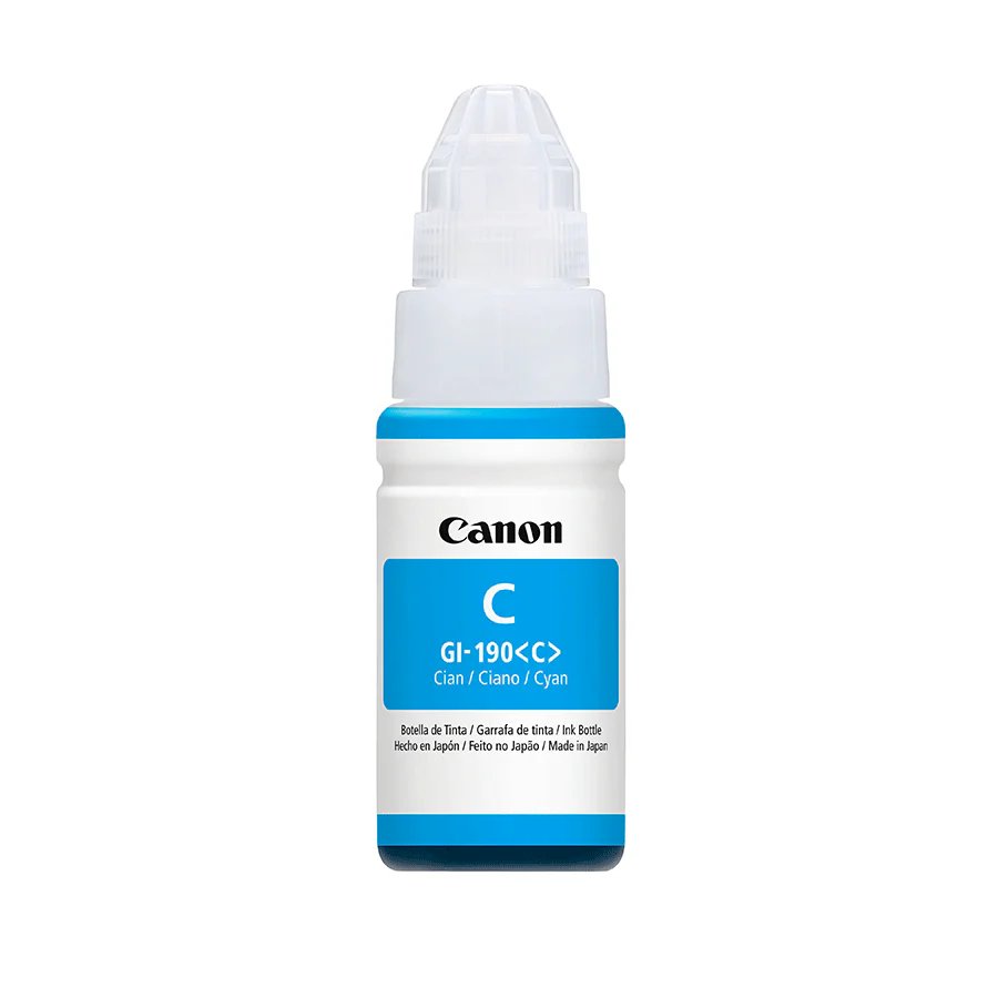 Canon GI-190C - Recarga de Tinta Cyan, 1 Paquete (70ml)