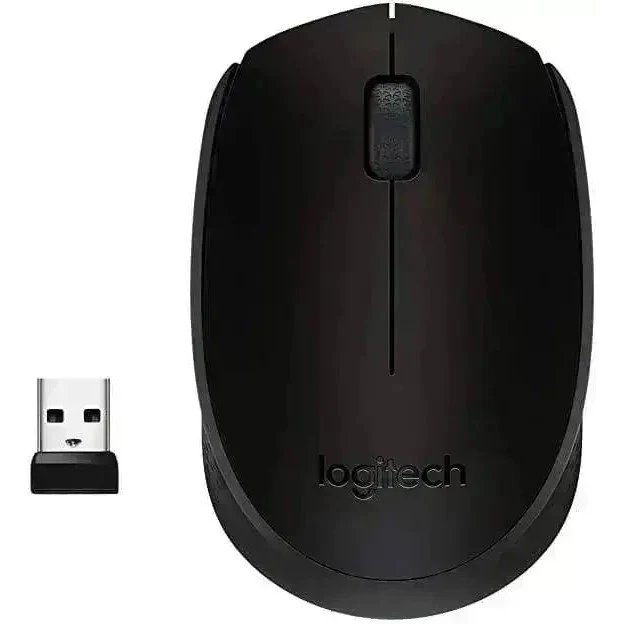 Logitech M170 - Mouse, Inalámbrico, USB, Óptico, 1000 dpi, Negro