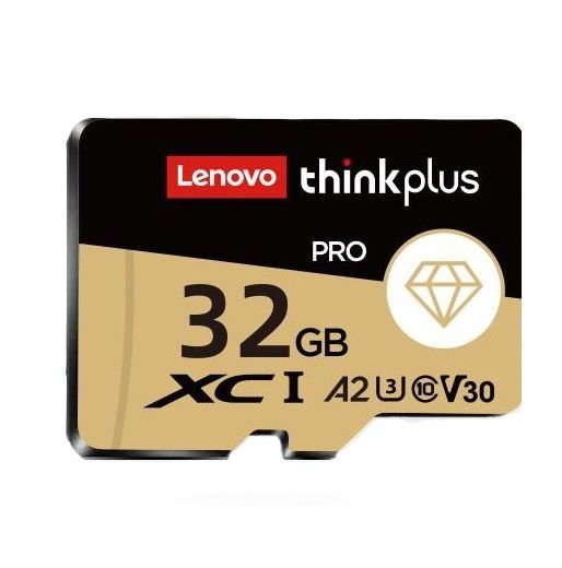 Lenovo ThinkPlus-Tarjeta MicroSD-32GB -Negro/Dorado