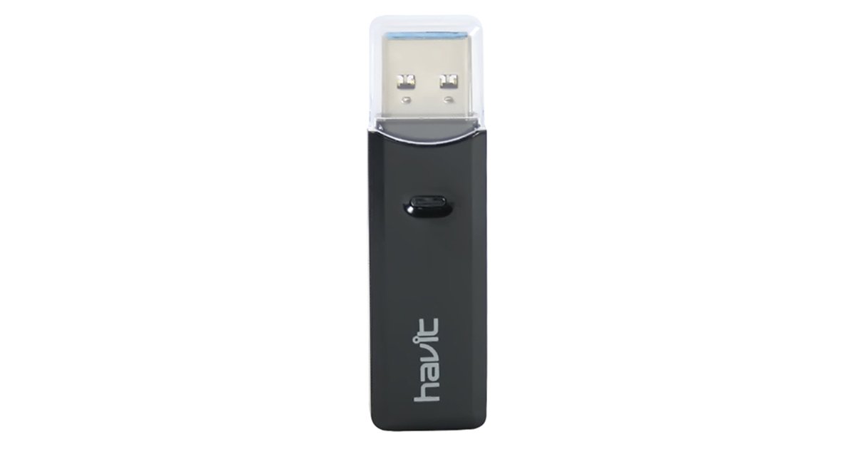 Havit HV-C304 Lector de Memorias, SD/TF/SD/SDHC/SDXC, USB 3.0, Negro