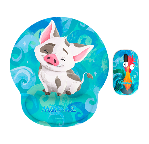 Xtech XTM-DKT4MO - Mouse and Mouse Pad Kit, Inalámbrico, Edición Moana