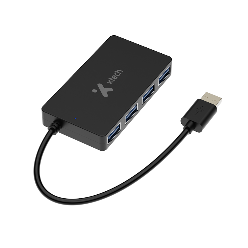 Xtech XTC-391 - Hub USB, 4 Puertos, USB 3.0, Hasta 5Gbps