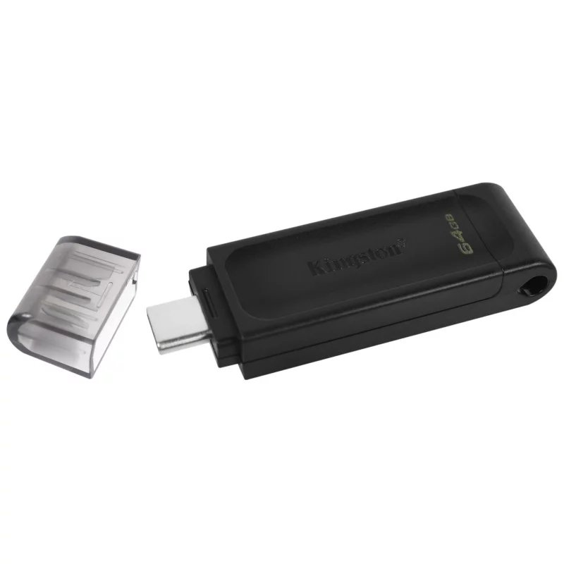 Kingston DataTraveler 70 - Unidad Flash USB, 64 GB, USB 3.2 Gen 1, Tipo-C, Negro