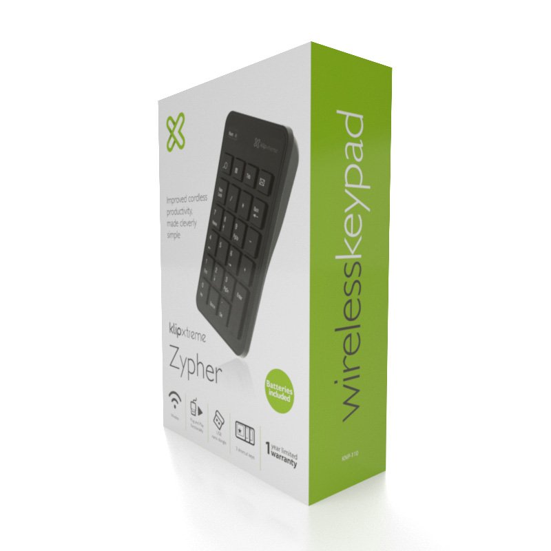 Klip Xtreme Teclado numérico inalámbrico de tamaño natural (Zypher)