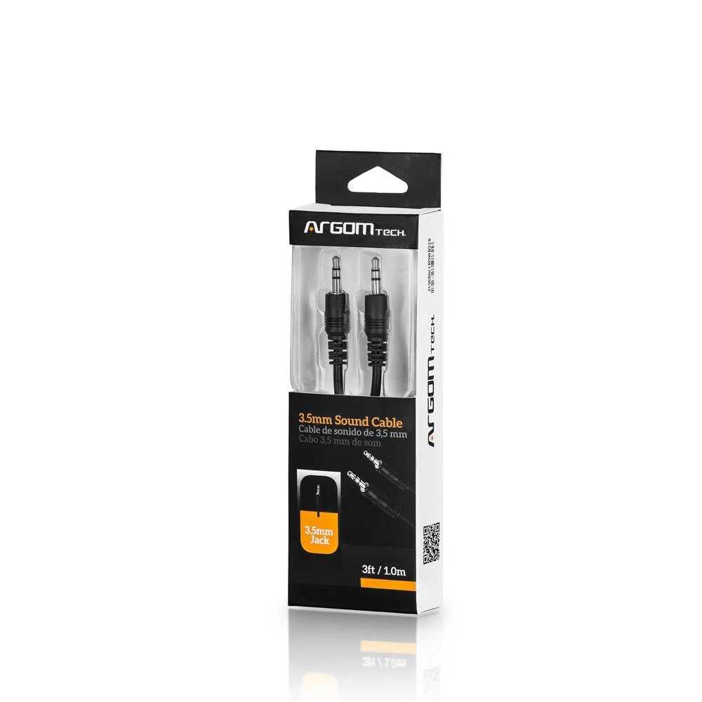 Cable de Sonido Auxiliar 3.5mm ArgomTech (1.0m / 3ft)
