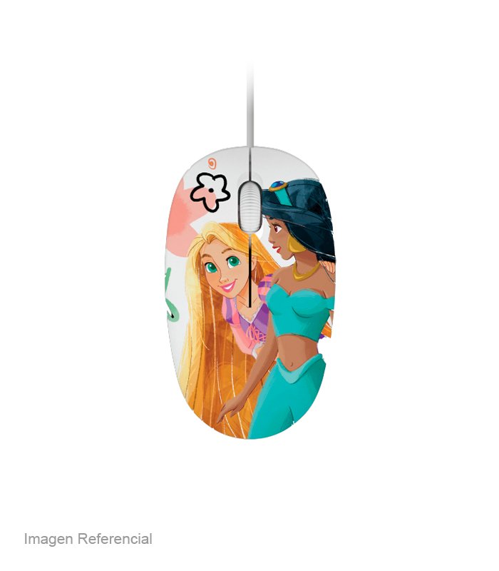 Xtech XTM-D406PS Edición Princesa de Disney - Mouse, Con cable, USB, Óptico, 1200dpi, Blanco