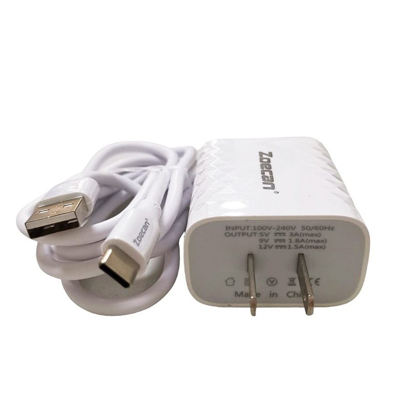 Zoecan Cargador Rápido Smart Charger 15W/20W PD + QC 3.0 con Cable Tipo-C
