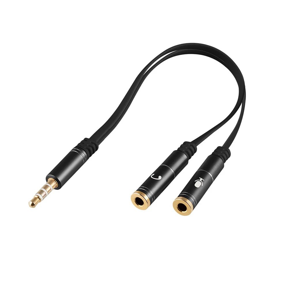 Cable Adaptador 3.5mm Macho a Doble 3.5mm Hembra ArgomTech (15cm / 6in)
